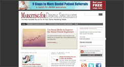 Desktop Screenshot of marketingfordentalspecialists.com